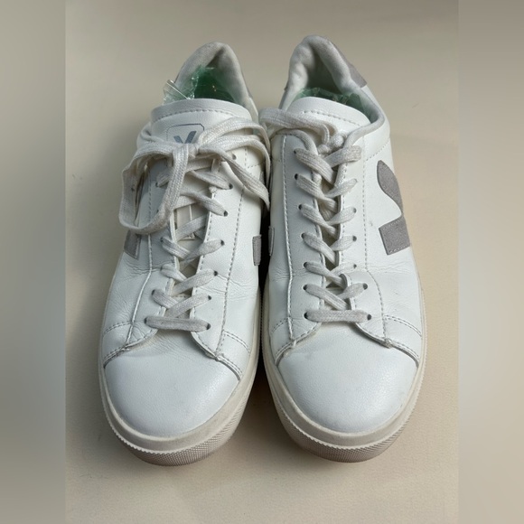 Veja White and Green Sneakers